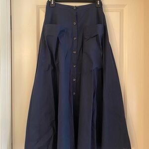 Saloni Size 2 Navy Blue Button-Down Skirt